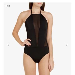 Ted Baker Black Mesh Panel Swimsuit Size 8 New